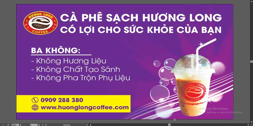 card cà phê sạch Hương Long